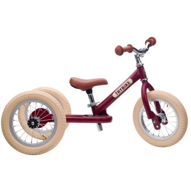 Trybike steel 2 in 1 loopfiets mat rood