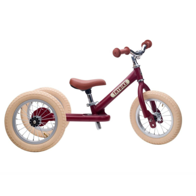 Trybike steel 2 in 1 loopfiets mat rood