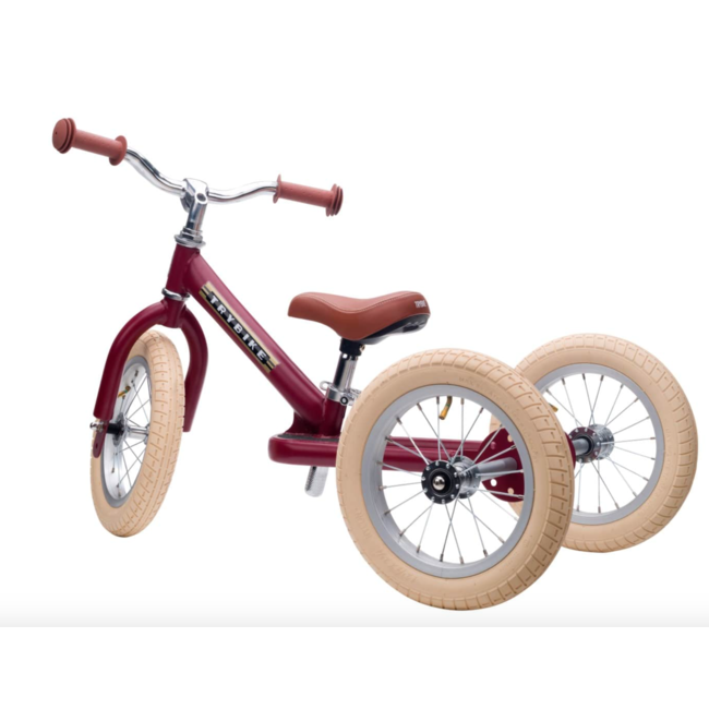 Trybike steel 2 in 1 loopfiets mat rood