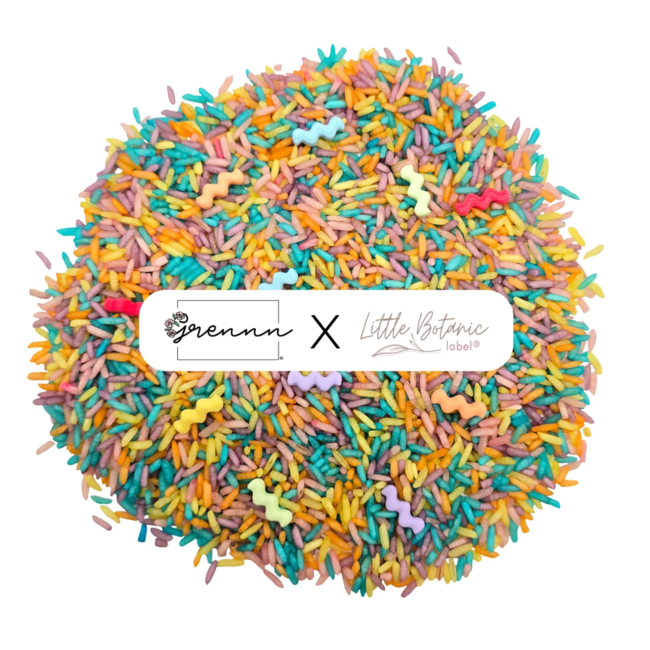 Grennn speelrijst 'wave' pastel 750 gram