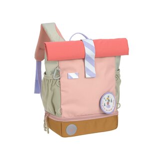 Lassig Lassig Mini Rolltop backpack Sunny explorer Roze/Pink