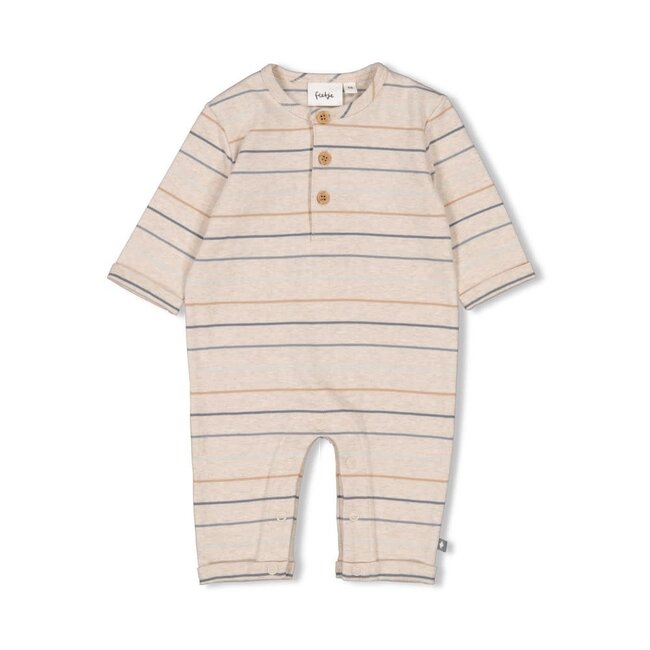 Feetje pak streep - Howdy taupe melange