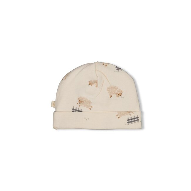 Feetje mutsje AOP - Sleepy Sheepy creme