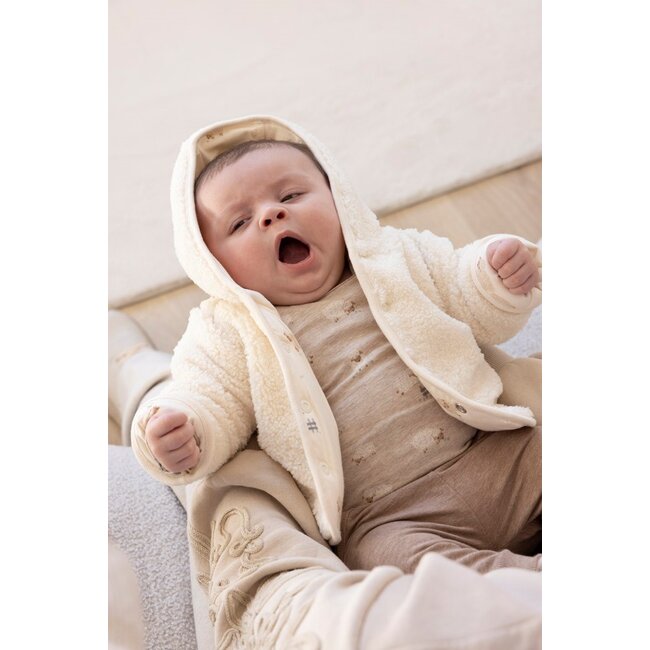 Feetje omkeerbaar teddy jasje met capuchon - Sleepy Sheepy creme