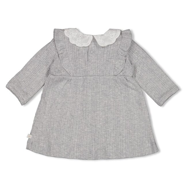 Jurk ajour rib- Fields of Green grijs melange