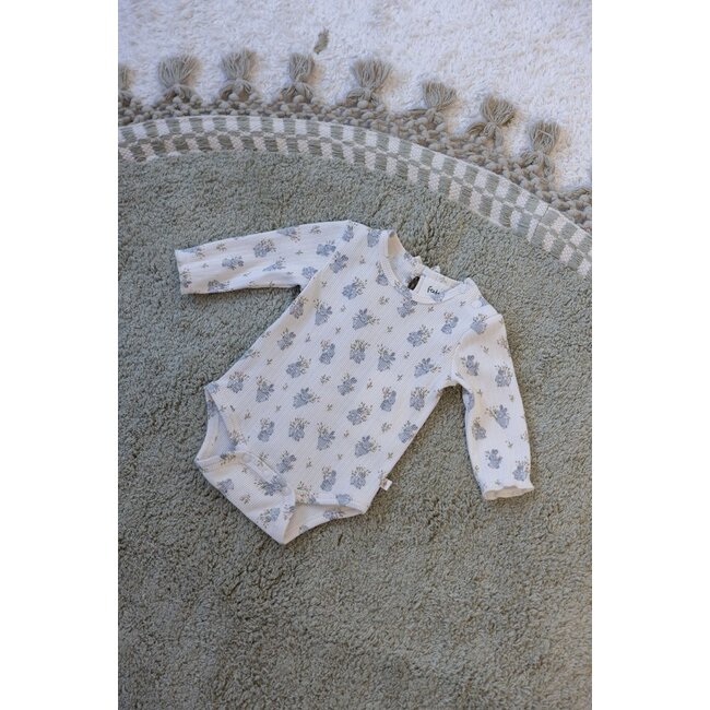 Romper rib aop - Fields of Green offwhite