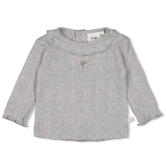 Feetje Longsleeve ajour rib - Fields of Green grijs melange