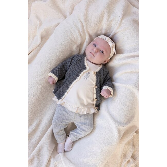 Legging ajour rib - Fields of Green grijs melange