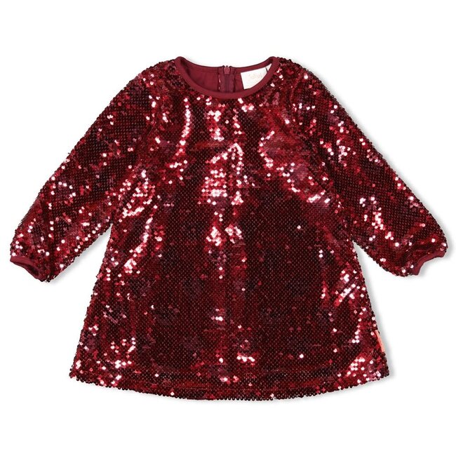 Pailetten jurk - Queen Of Hearts  bordeaux