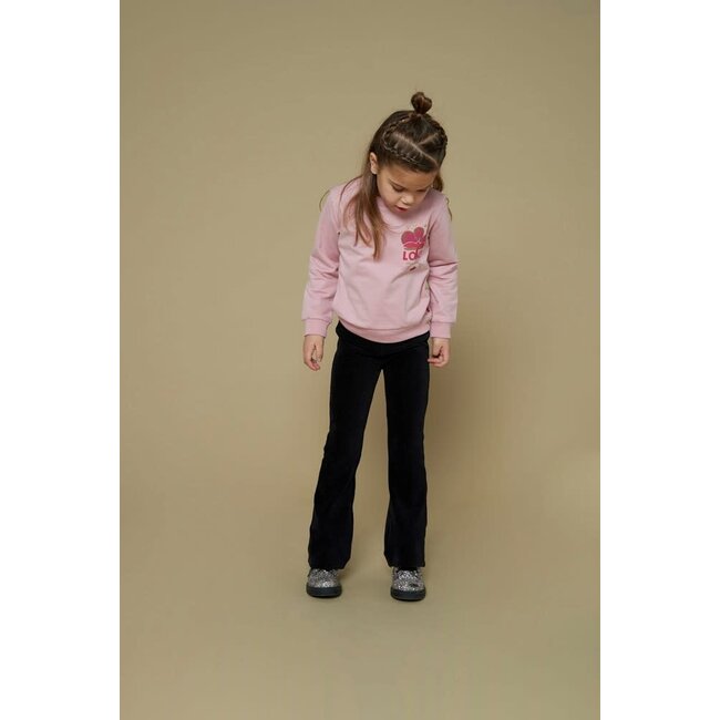 Flared broek velours rib - Shine Bright  antraciet