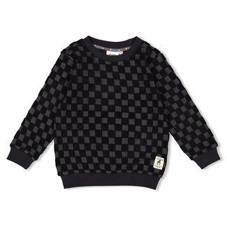Sturdy Sturdy sweater ruit badstof - Couch Club  antraciet