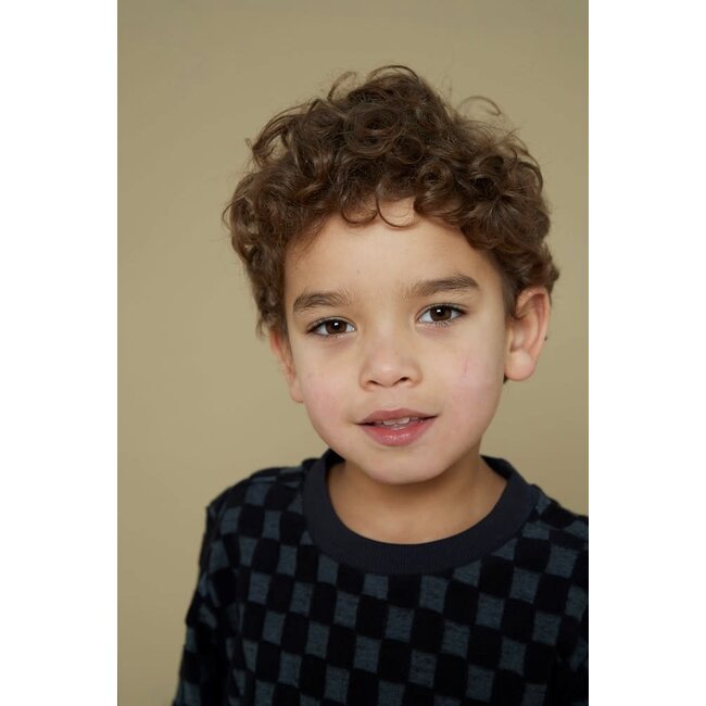 Sturdy sweater ruit badstof - Couch Club  antraciet