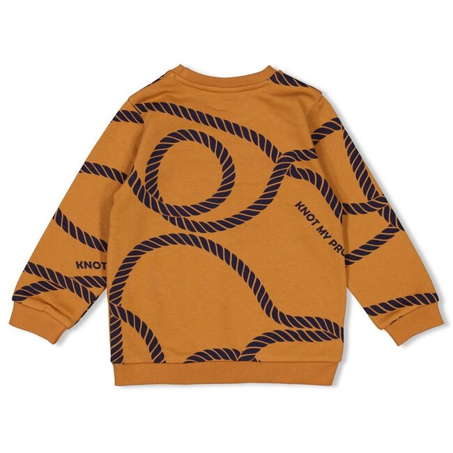 Sweater aop- Waves and Whales  hazelnoot