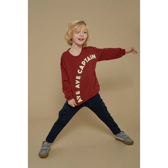 Sweater - Waves and Whales  bordeaux