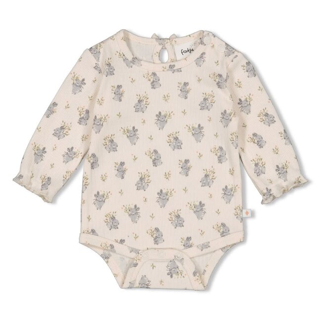 Romper rib aop - Fields of Green offwhite