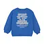 Daily7 oversized sweater textprint dusty kobalt