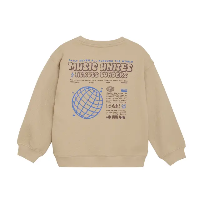 Daily7 oversized sweater music latte sand