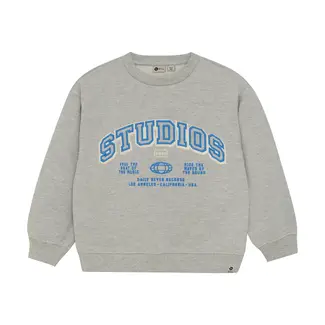 Daily7 Daily7 oversized sweater artwork medium grey melange