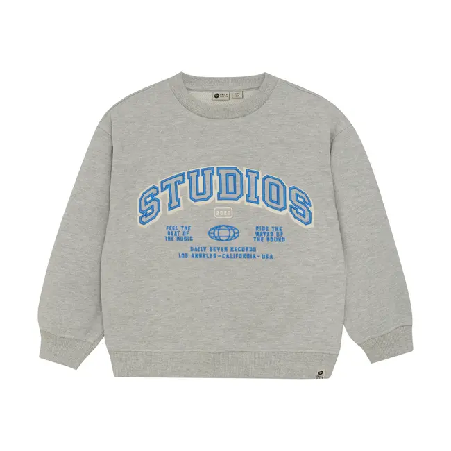 Daily7 oversized sweater artwork medium grey melange