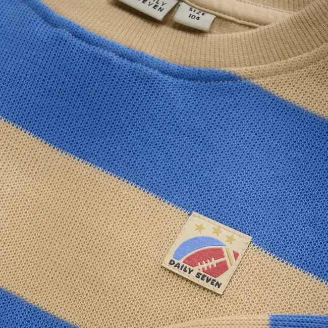 Daily7 oversized sweater big stripe dusty kobalt