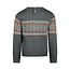Sweater with crewneck steel blue