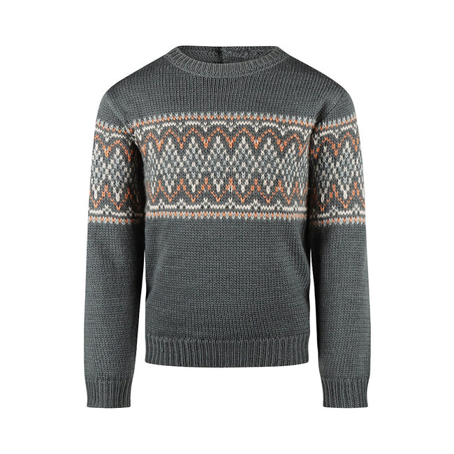 Sweater with crewneck steel blue