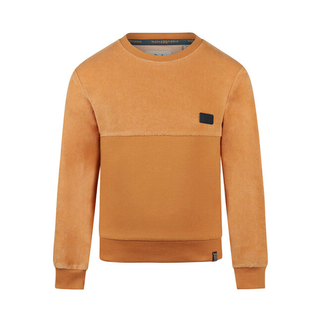 Sweater with crewneck camel