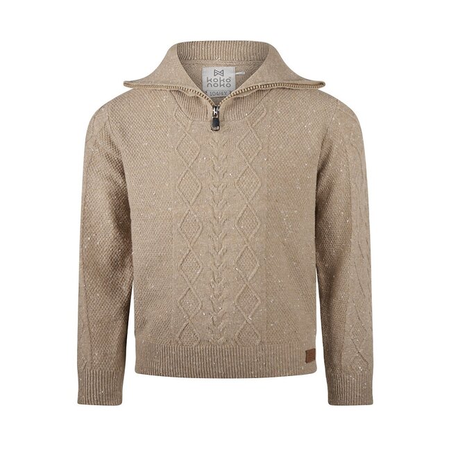 Sweater with collar taupe