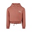 Sweater dropped shoulder with hood  dark old pink