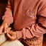 Sweater dropped shoulder with hood  dark old pink