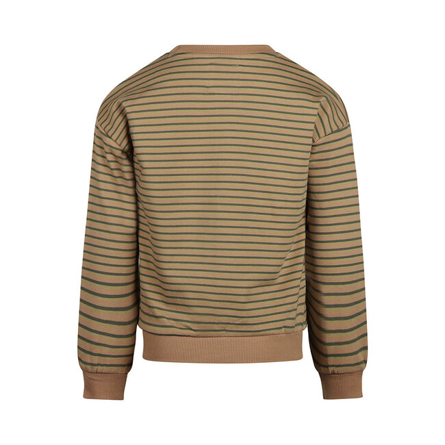 Sweater dropped shoulder with crewneck dark sand