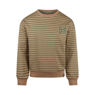 Koko Noko Sweater dropped shoulder with crewneck dark sand