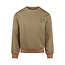 Sweater dropped shoulder with crewneck dark sand
