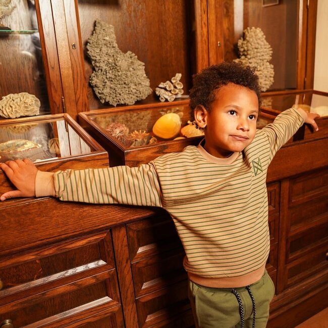 Sweater dropped shoulder with crewneck dark sand