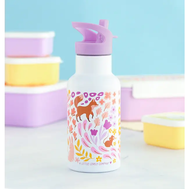 Rvs drinkfles Bloementuin