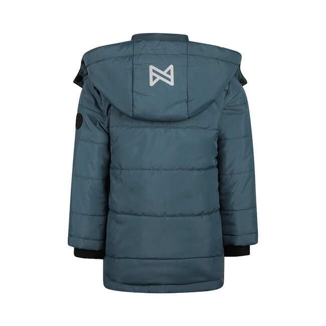 Winterjas parka water repellent steel blue