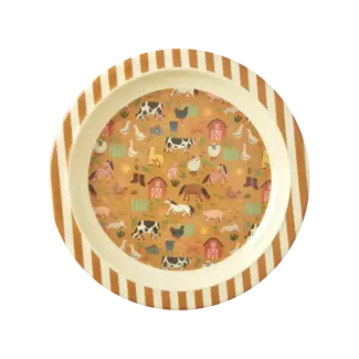 Rice Kinderbord Brown - Farm Print