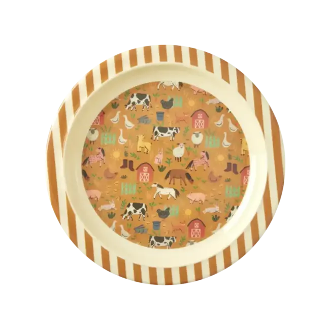 Kinderbord Brown - Farm Print