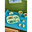 Kinderbord met 4 Compartimenten - Soft Green - Dino Print