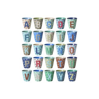 Rice Alfabet beker Stars Blauw