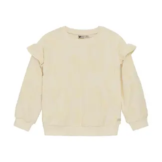 Daily7 Sweater jaquard ruffle off white
