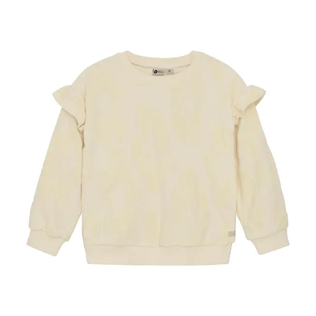 Sweater jaquard ruffle off white