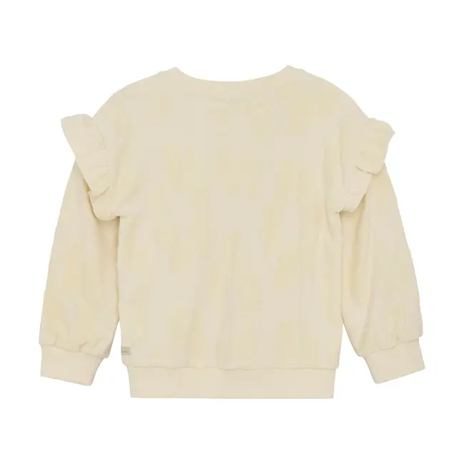 Sweater jaquard ruffle off white