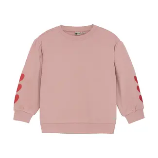 Daily7 Sweater heart embroidery pale mauve