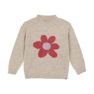 Daily7 Knitted sweater flower pale mauve