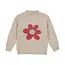 Knitted sweater flower pale mauve