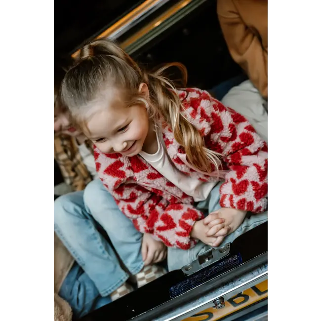 Teddy jacket heart pale mauve