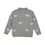 Knitted sweater heart medium grey melange