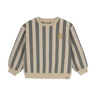 Daily7 Oversized sweater stripe sandshell