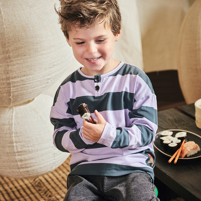 Longsleeve Isaac seafoam shadow/morning violet